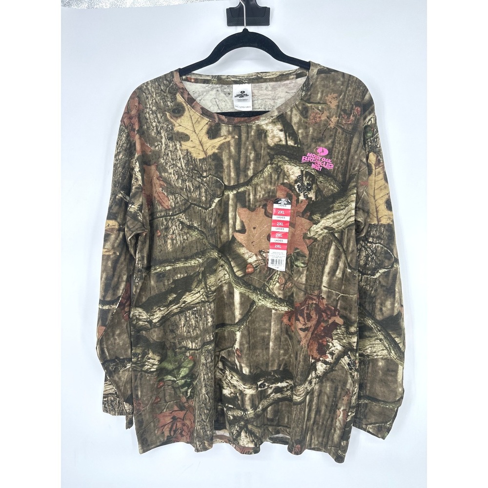 Mossy Oak Shirt Women 2XL Camo Breakup Infinity Long Sleeve Tee Outdoors Hunting